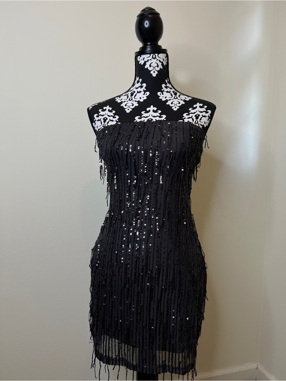 Sequin Fringe Mini Dress